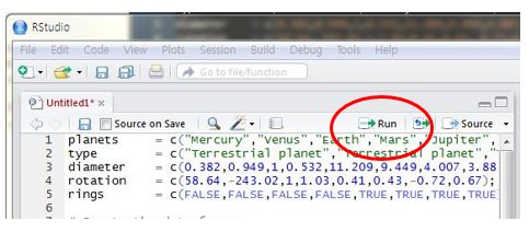 R 코드 실행