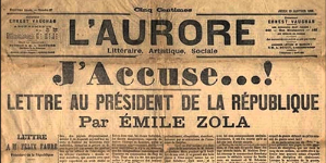 Portada del diario original con la famosa carta de Zola.