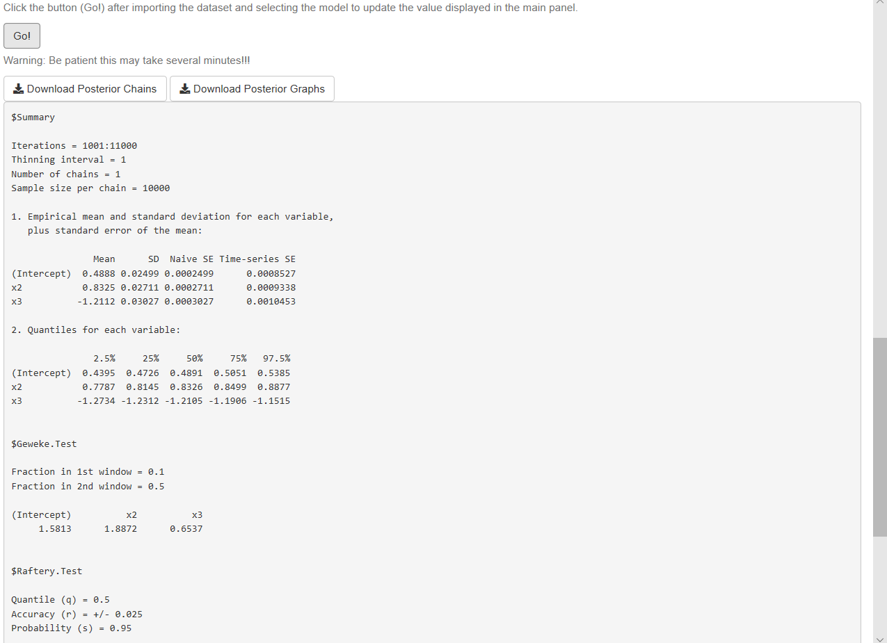 Logit/normal model: Results.