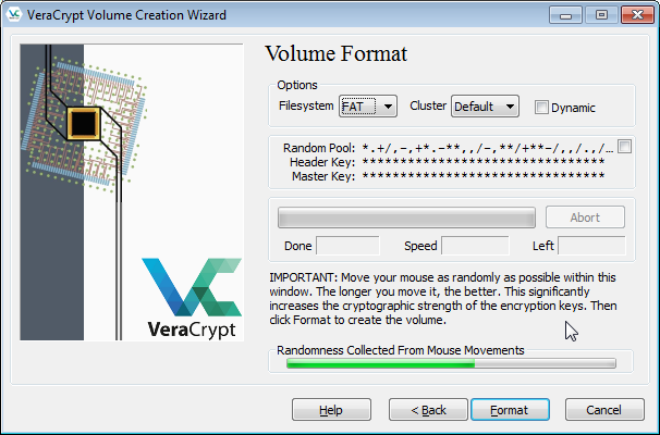 Formatering av diskvolum.