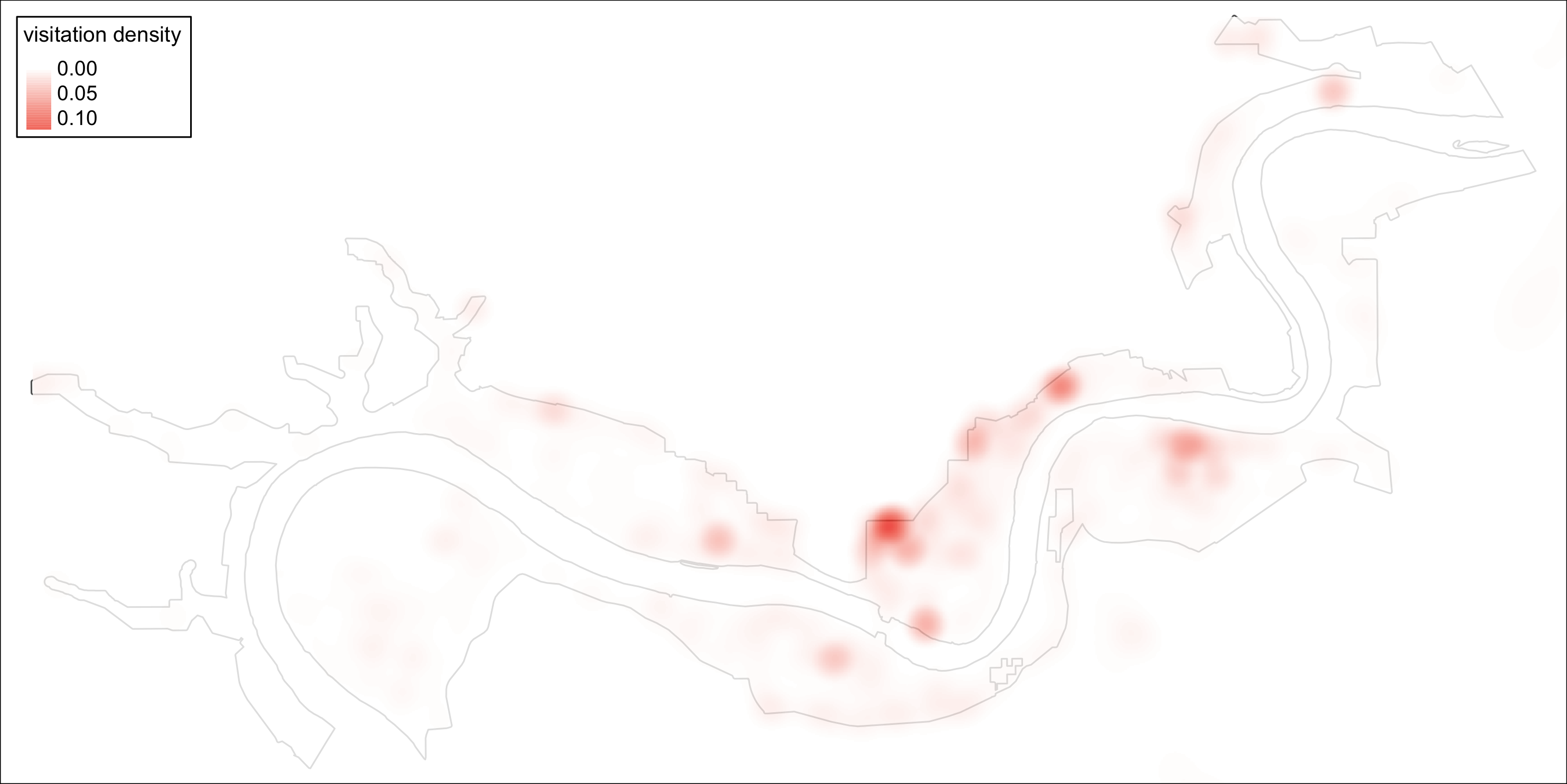 Cellphone derived visitation density .