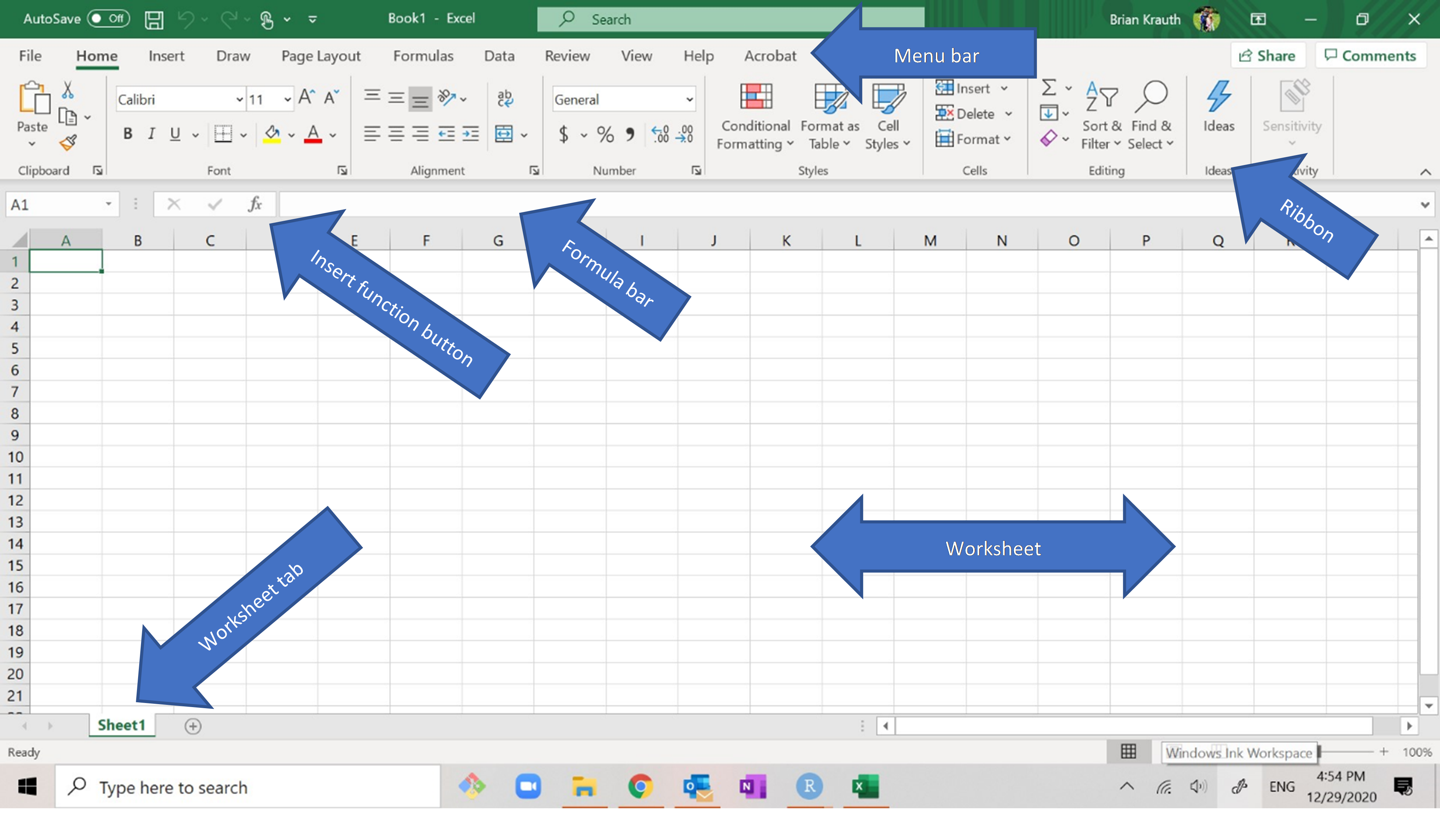 Excel UI elements