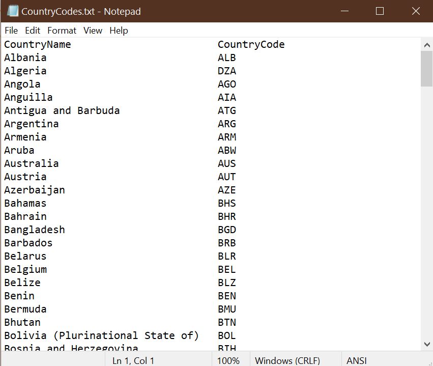 Fixed format file in Notepad