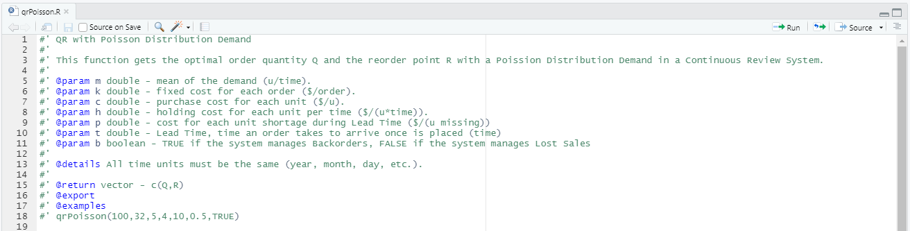 Creación de Descripción de la Función _qrPoisson()_