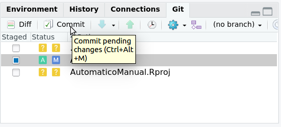 Para guardar los cambios en tu repositorio apretar commit en la pestaña git de la ventana superior derecha