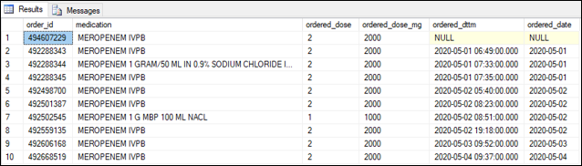 Results from Basic Query Example.