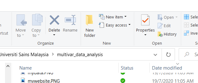 In Window OS, click the New Folder icon