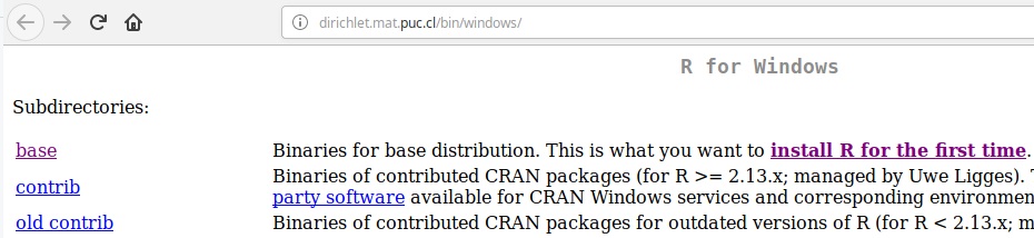 R base para Windows
