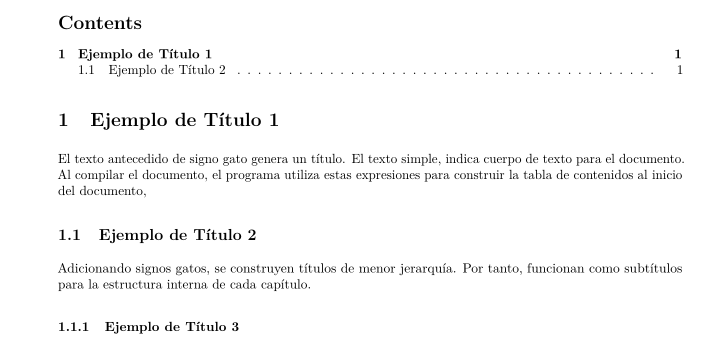 Compilación de Rmarkdown con índice, títulos y subtítulos