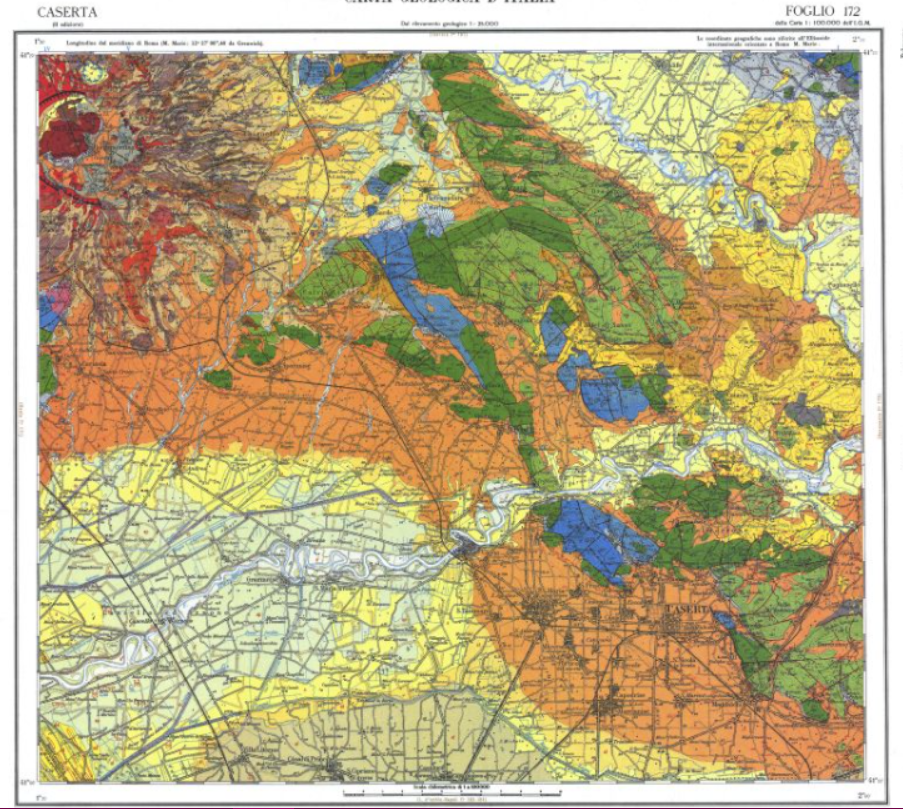 Sheet 172 Caserta of Geological map of Italy 1:100.000