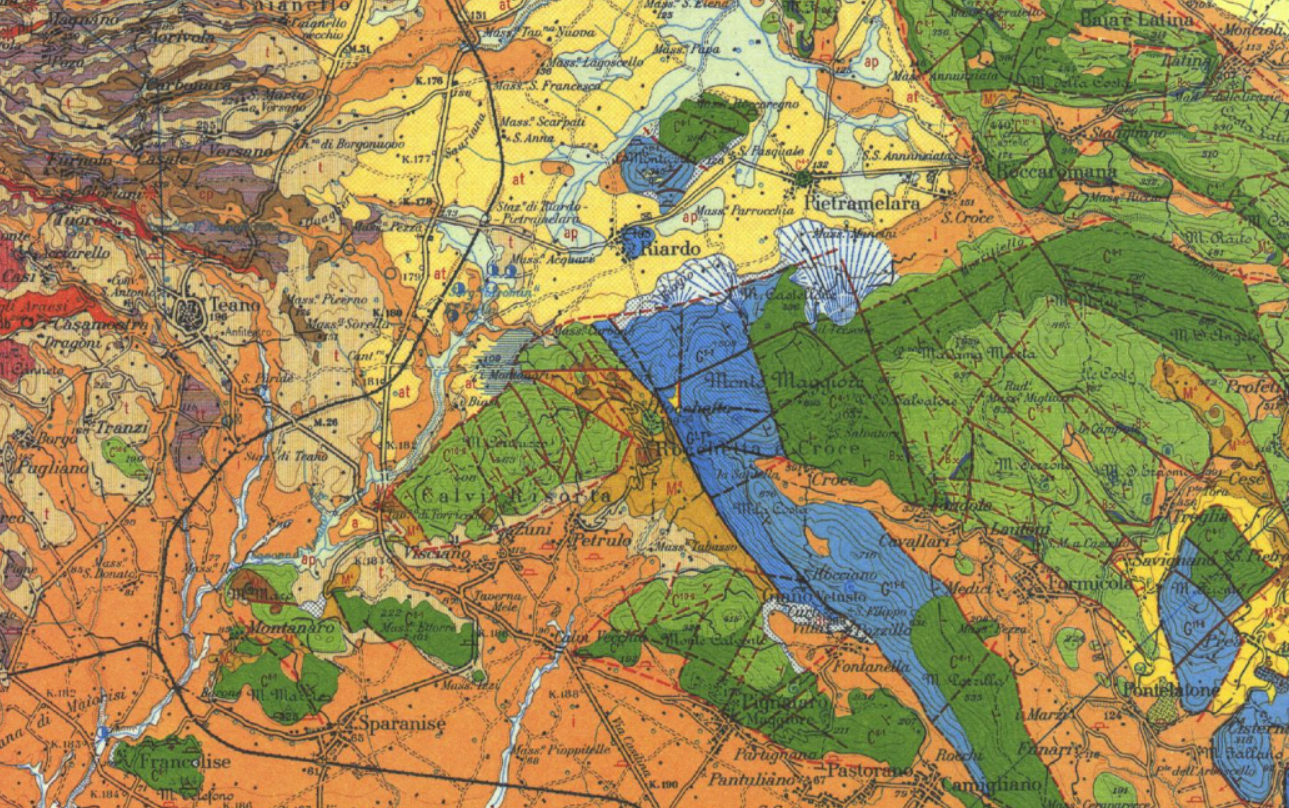 excerpt of sheet 172 Caserta of Geologial map of Italy 1:100.000