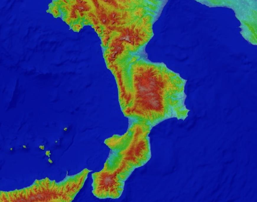 Mappa topografica Calabria, altitudine, rilievo – topografic-map.com