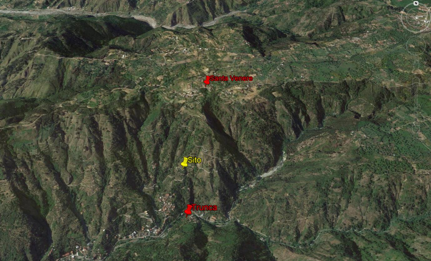 carta geologica georeferenziata e zoom sull'area di sito