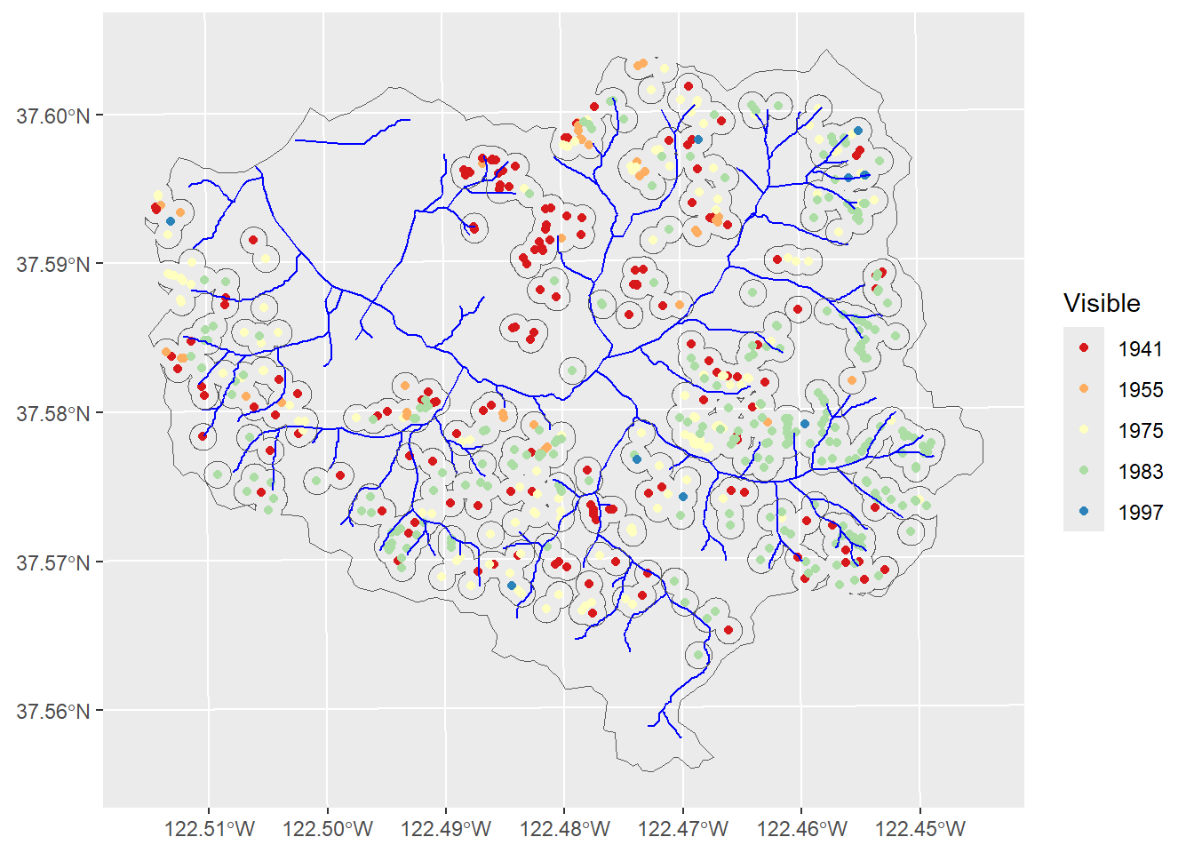 Landslides and buffers to exclude from random points