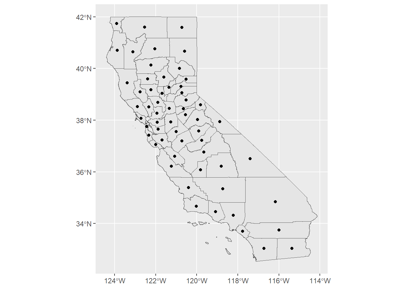 California county centroids