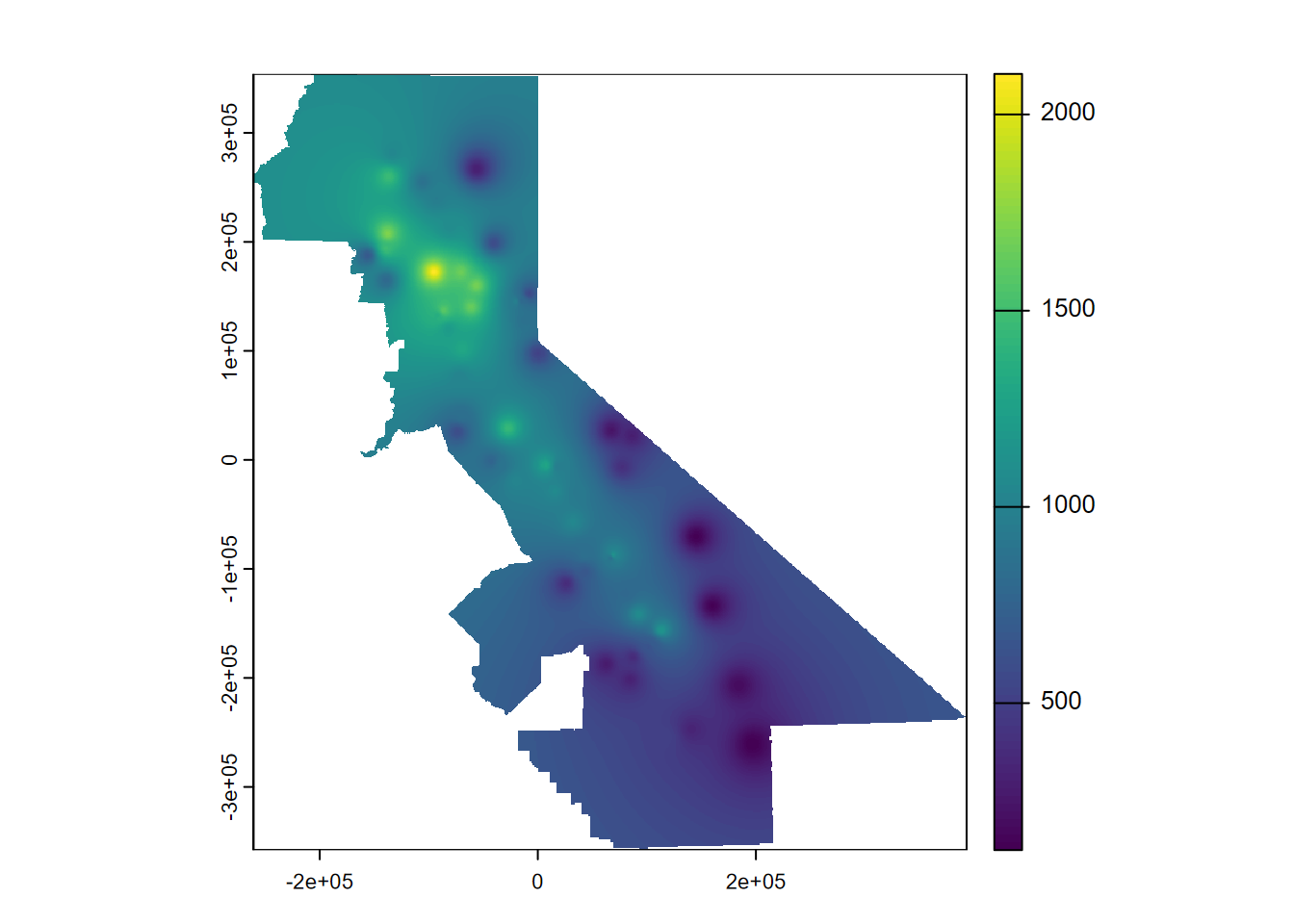 IDW interpolation, power = 2