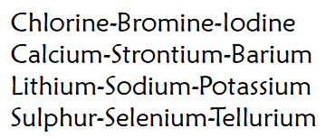 Triads of Elements with Trends in Atomic Weight