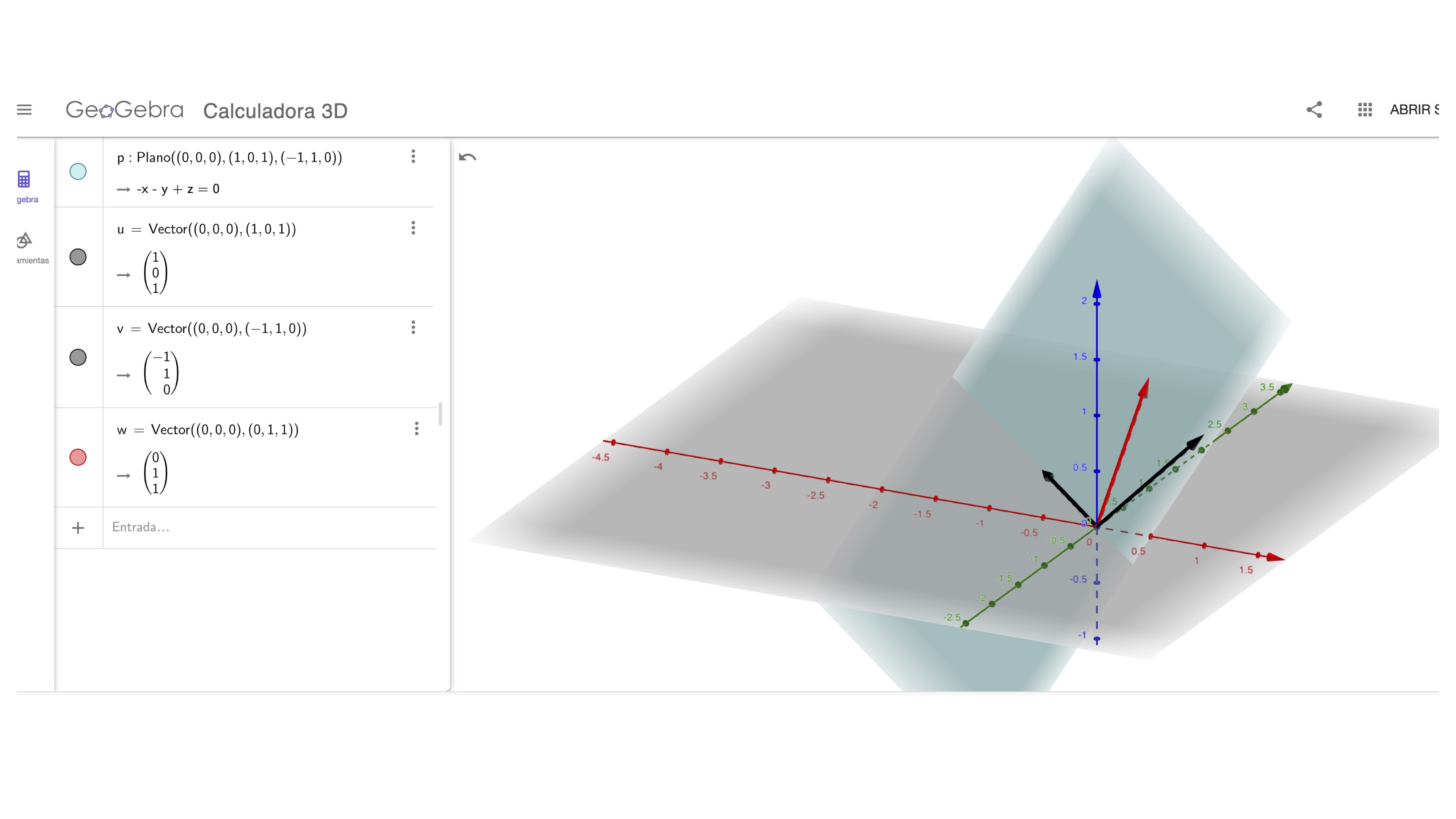 FIG2: el plano, definido con un vector que no aporta nada nuevo