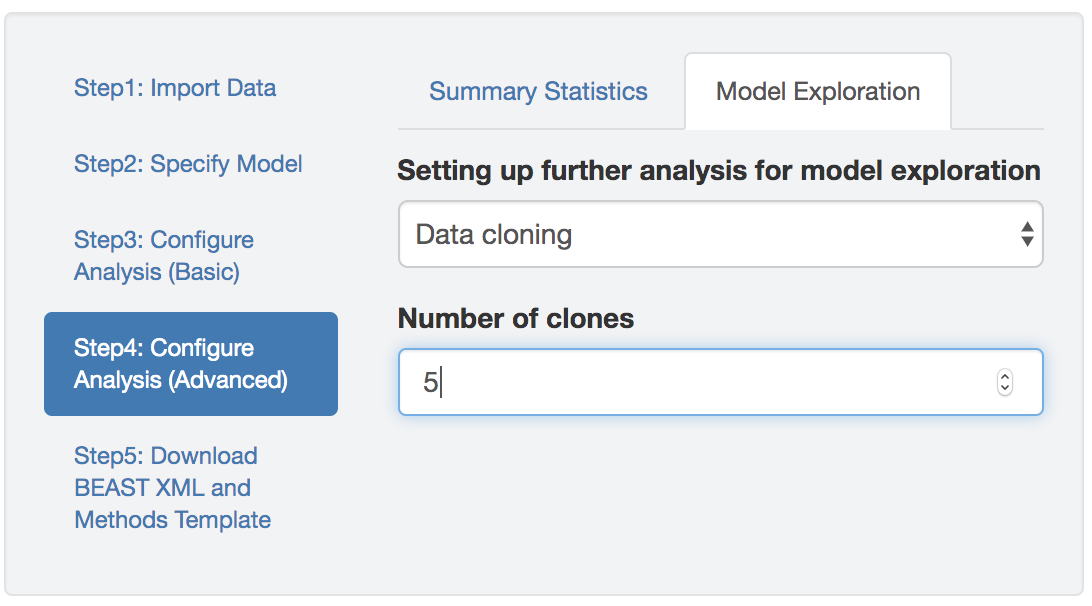 Specify <tt>BEAST</tt> data-cloning analyses.