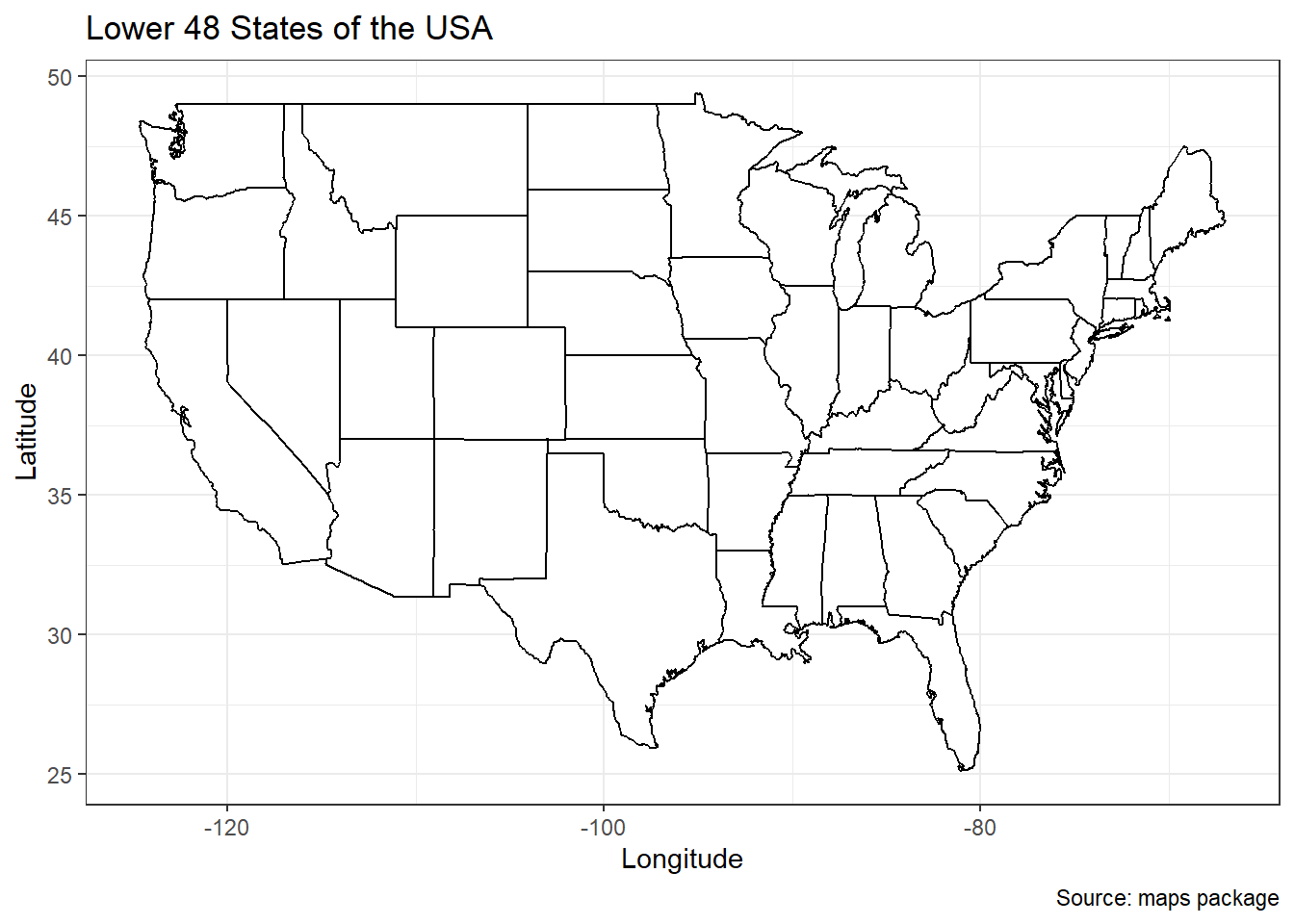 Map of Contiguous United States