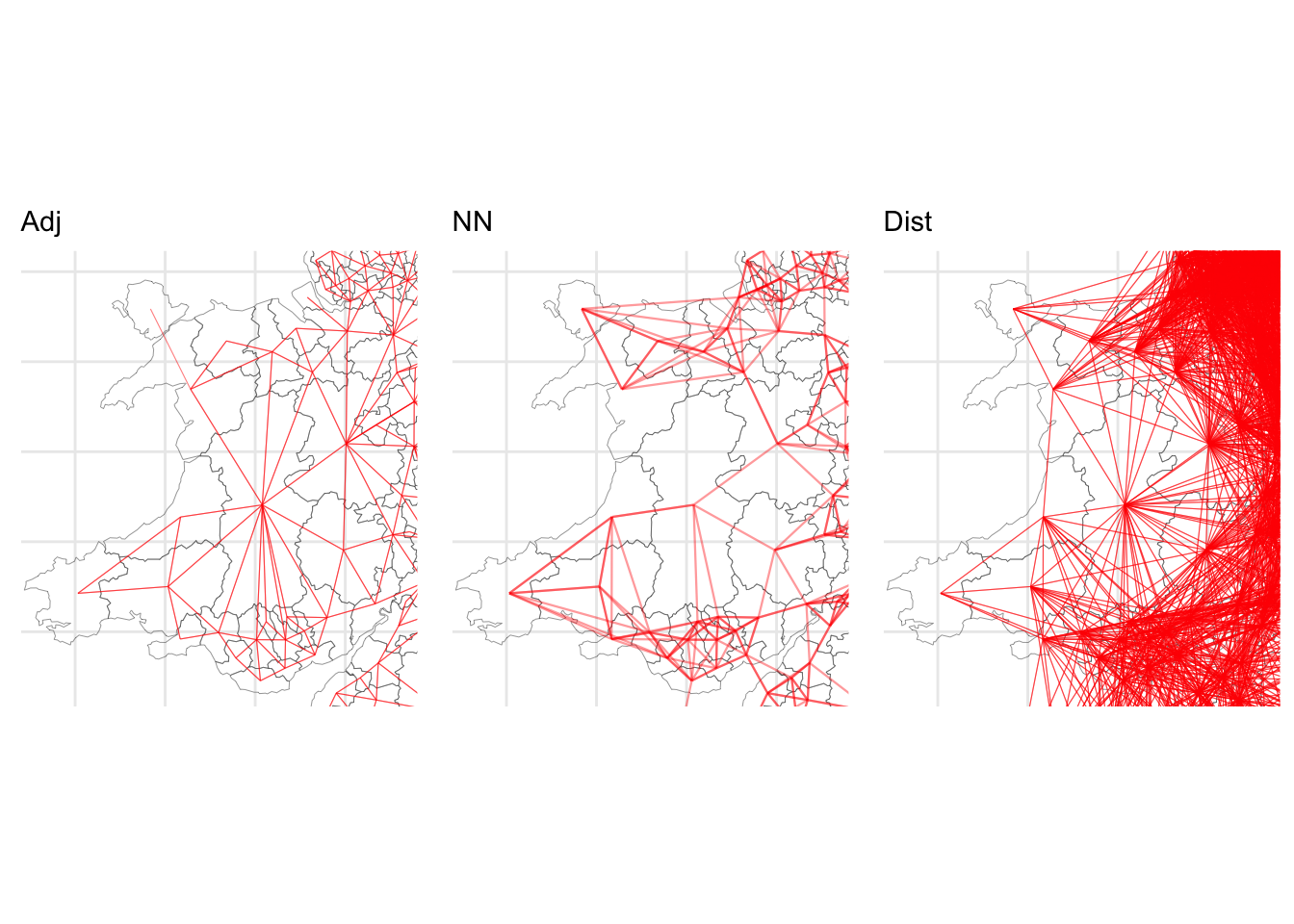 Details of the different maps of LAD connectivity.