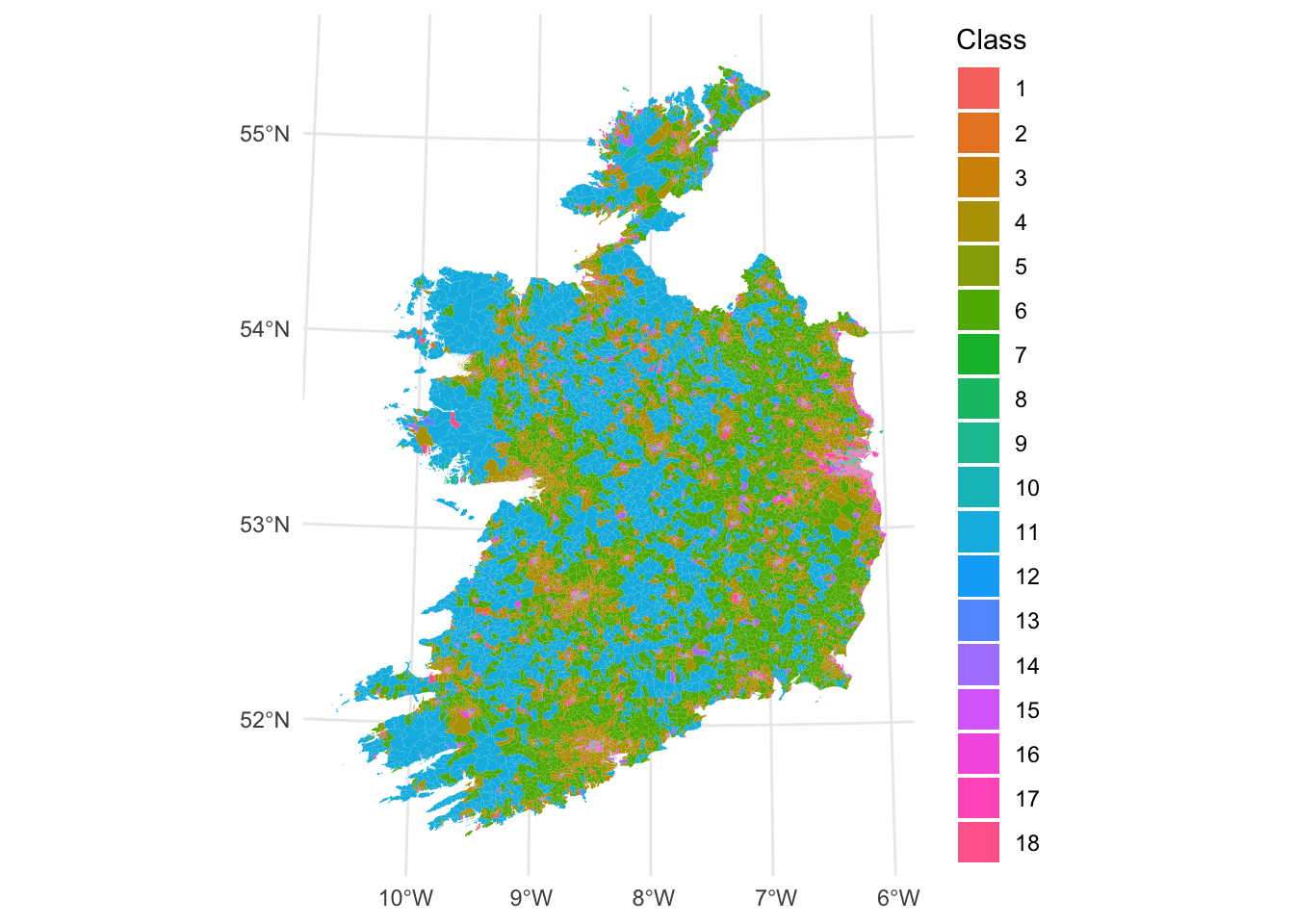 Fig4. A geodemographic classification of small areas in Ireland.