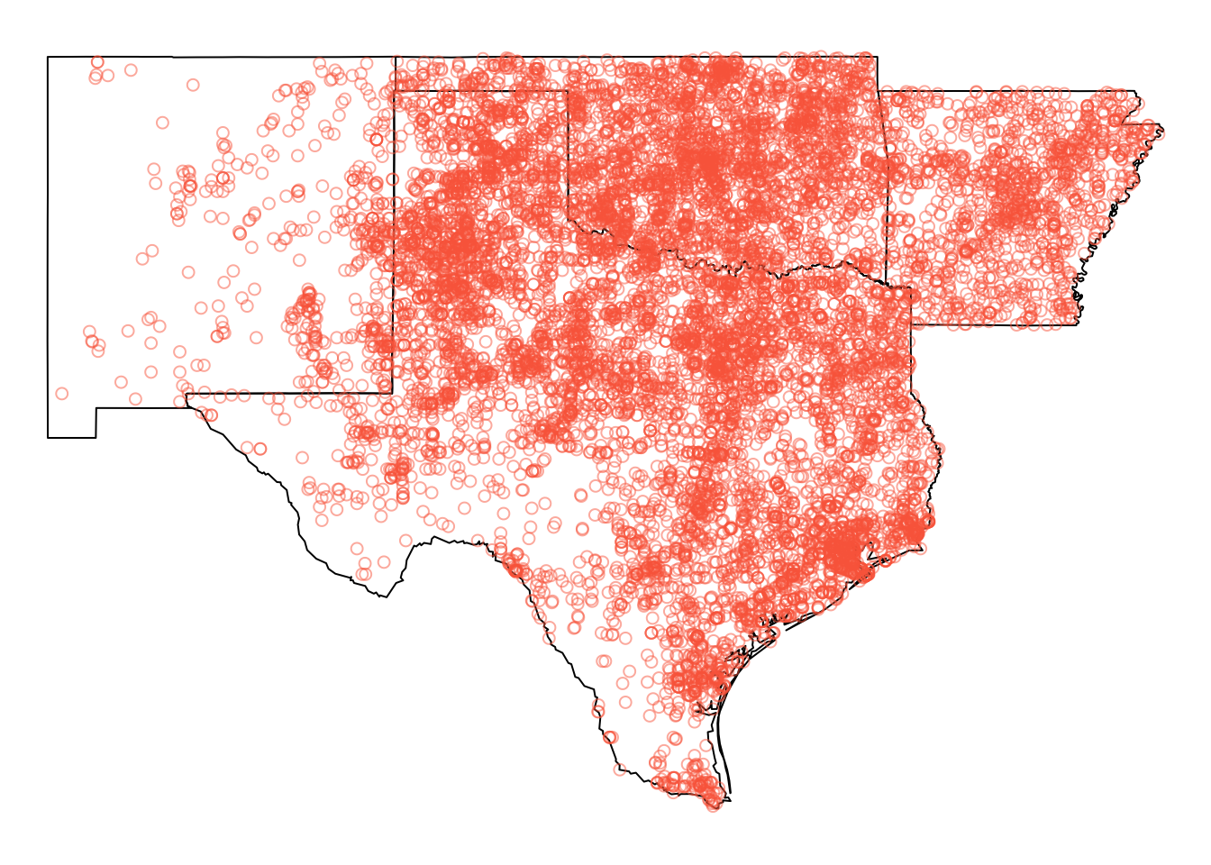 The tornado data in the defined Area of Interest