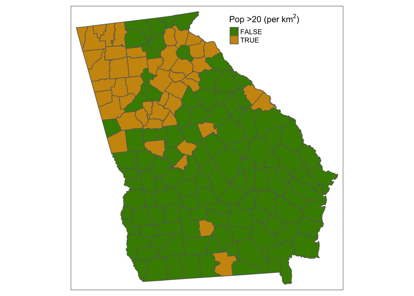 The map produced by the code for Q3