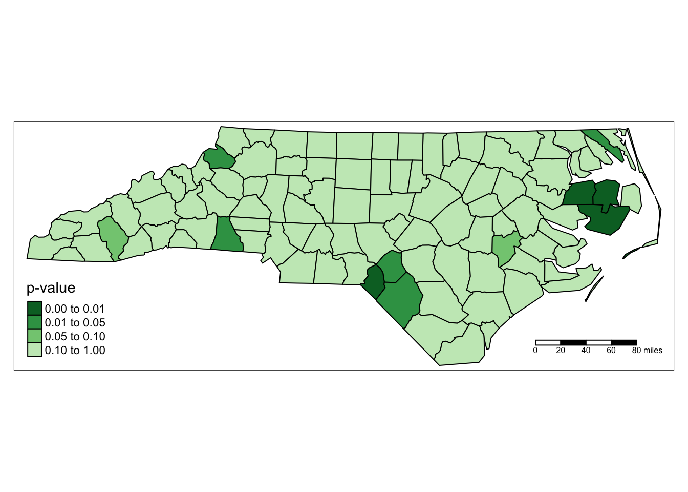 Local Moran's-$I$ $p$-values