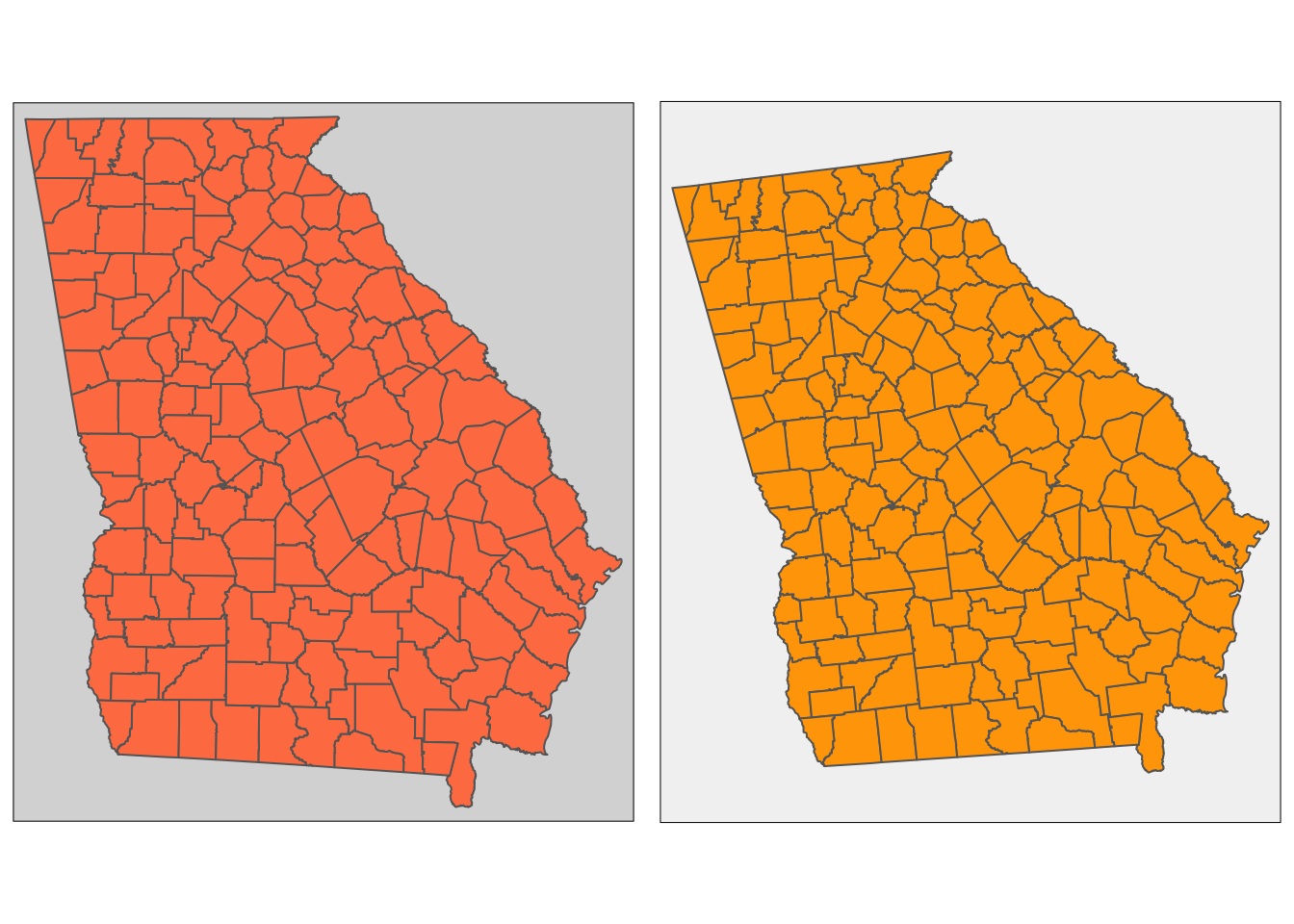 Examples of the use of `tmap` to generate multiple maps in the same plot window