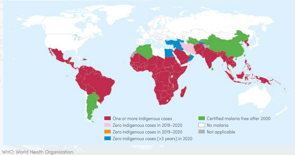 2021年世界疟疾地图