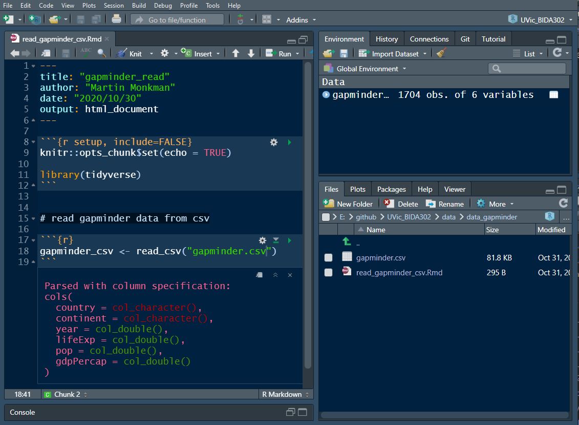 gapminder in RStudio