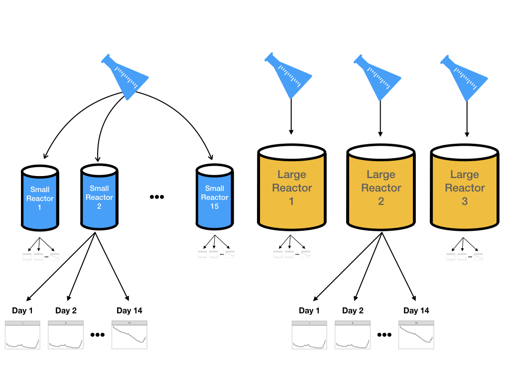 A schematic for the experimental design for pharmaceutical manufacturing.