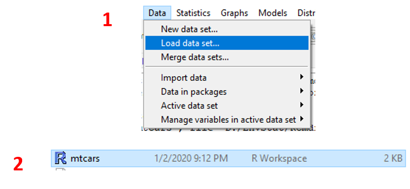 Tampilan tahapan memuat data dalam format RData.