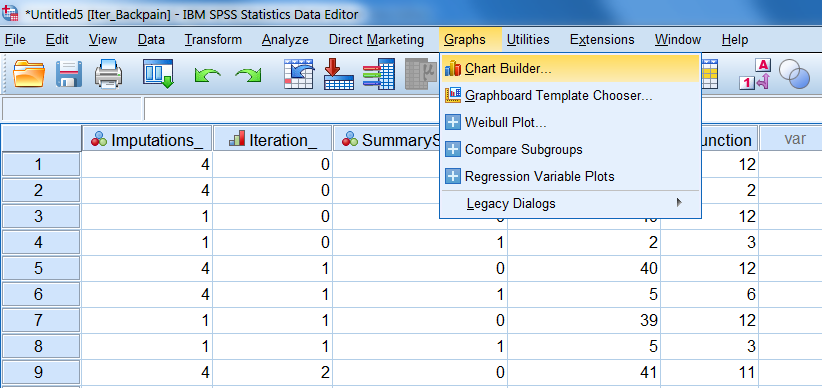 Graph menu