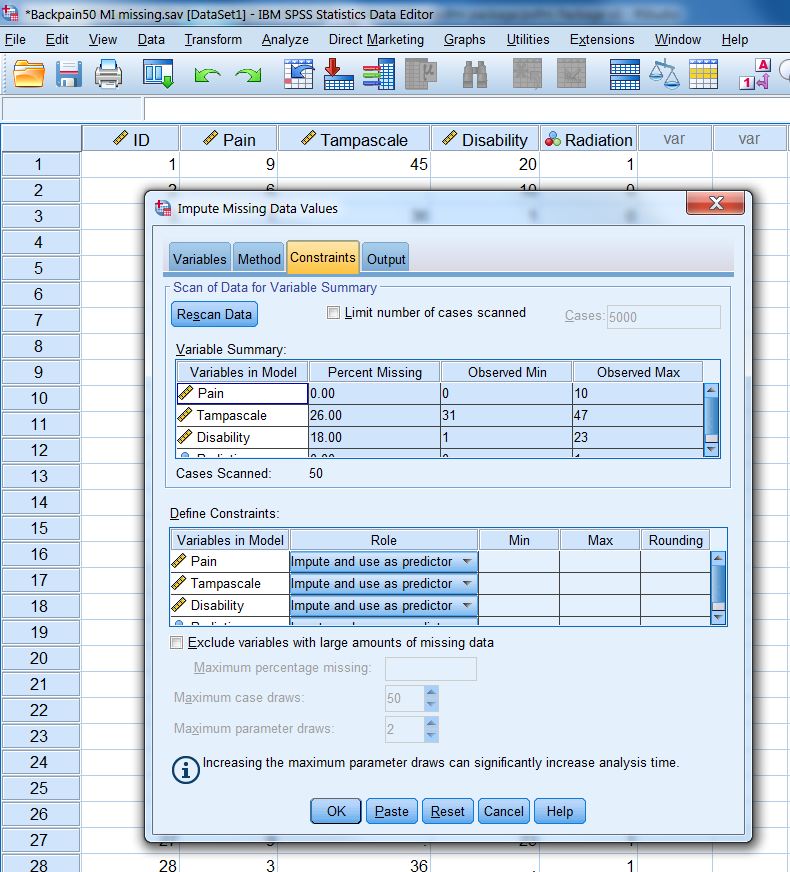 The Constraints Tab