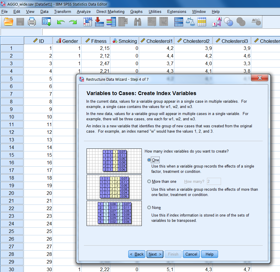 Step 4 of the Restructure Data Wizard.