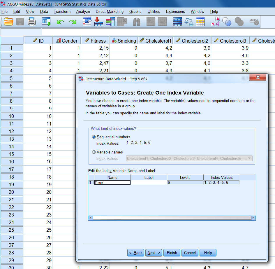 Step 5 of the Restructure Data Wizard.