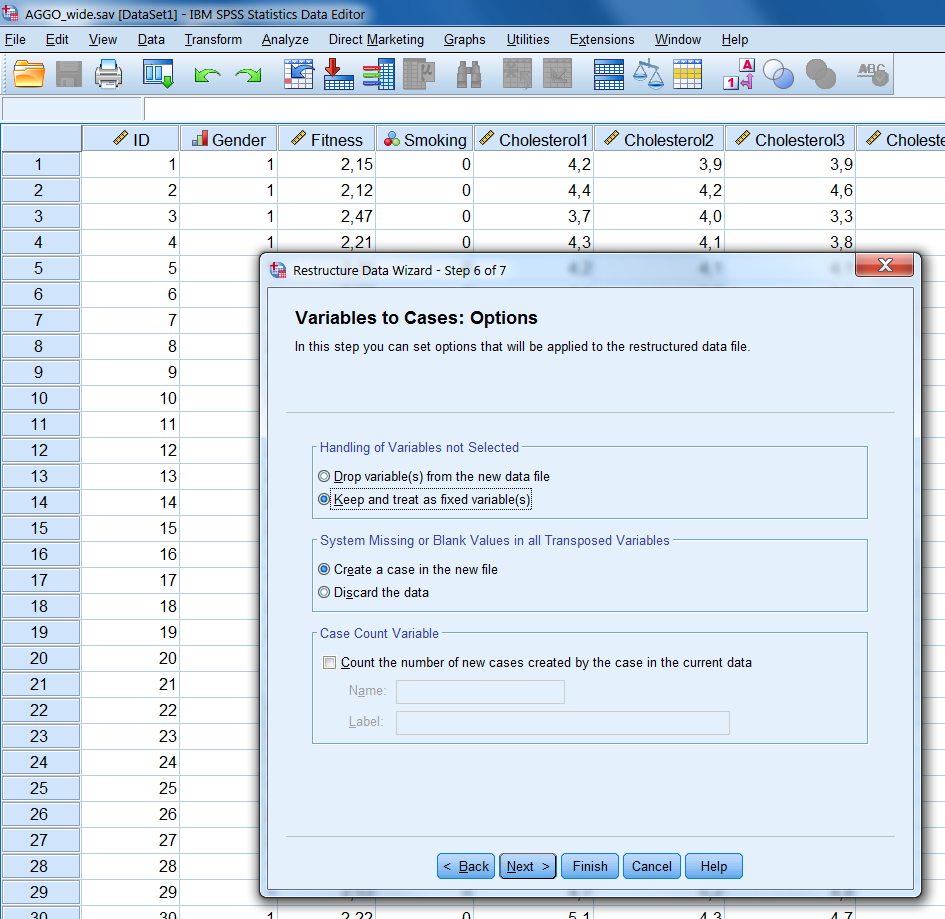 Step 6 of the Restructure Data Wizard.