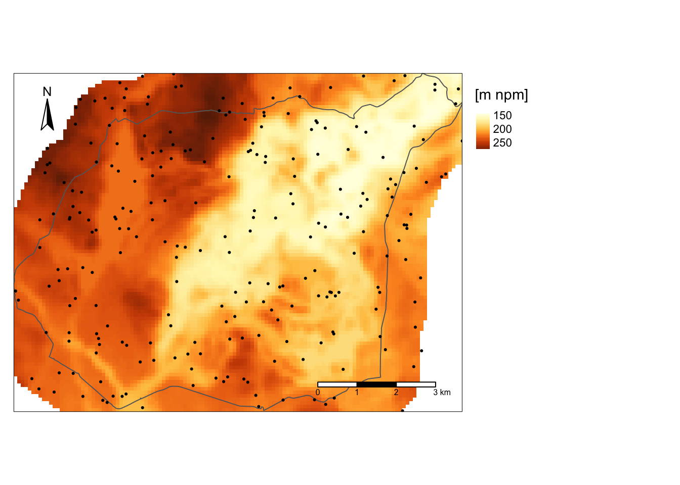 Przykład wizualizacji danych 2D stworzonej z użyciem pakietu tmap.