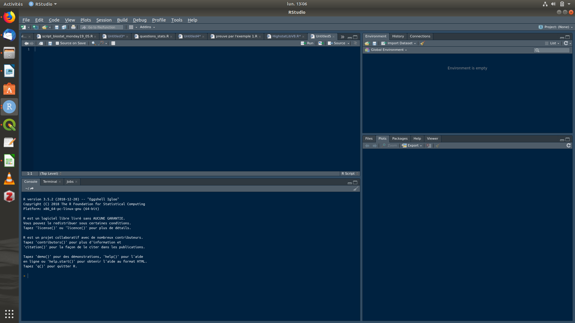 Capture d'écran de RStudio