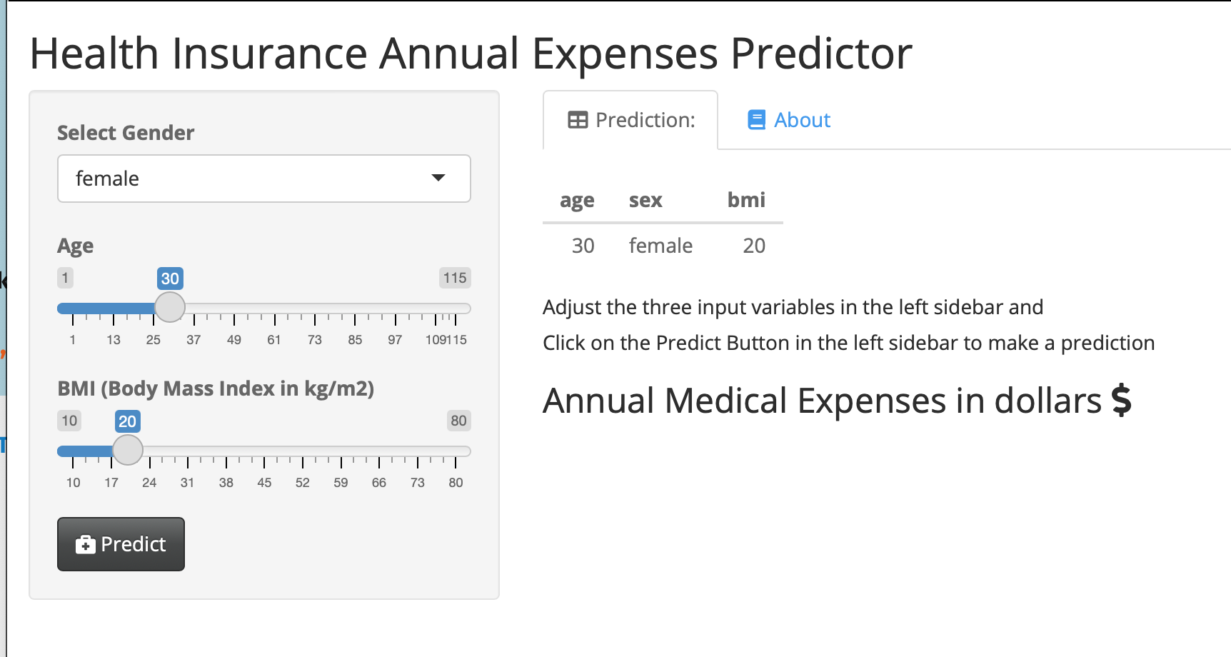 shinyapp linear regression