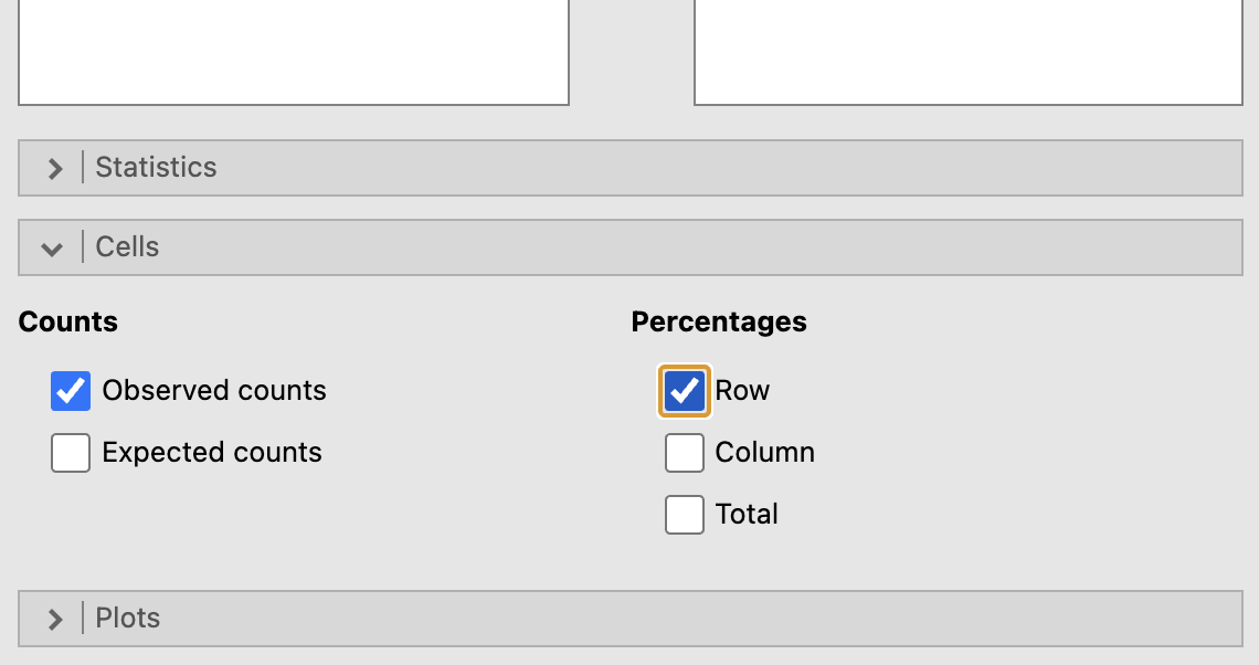 Select what to show in the table