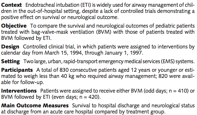 Part of the Abstract from Gausche et al. (2000)