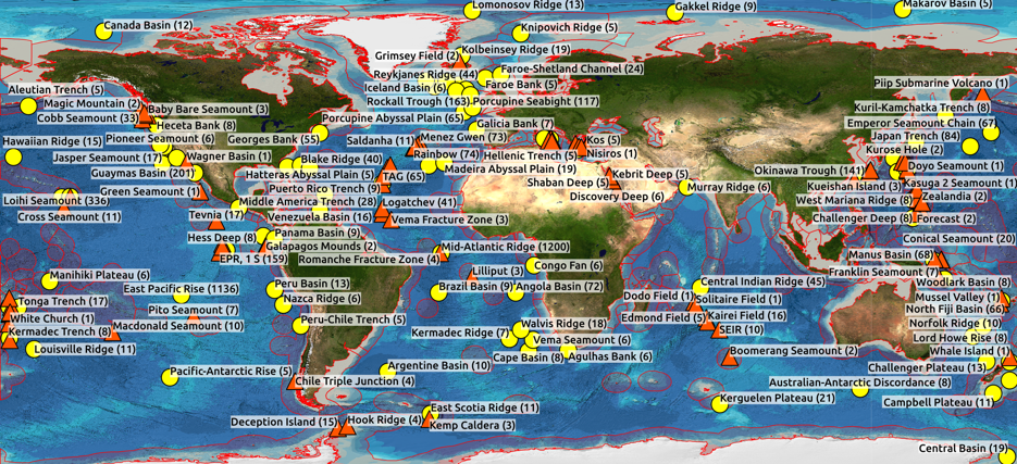 Figure 5.2: Named places in the Scientific Literature