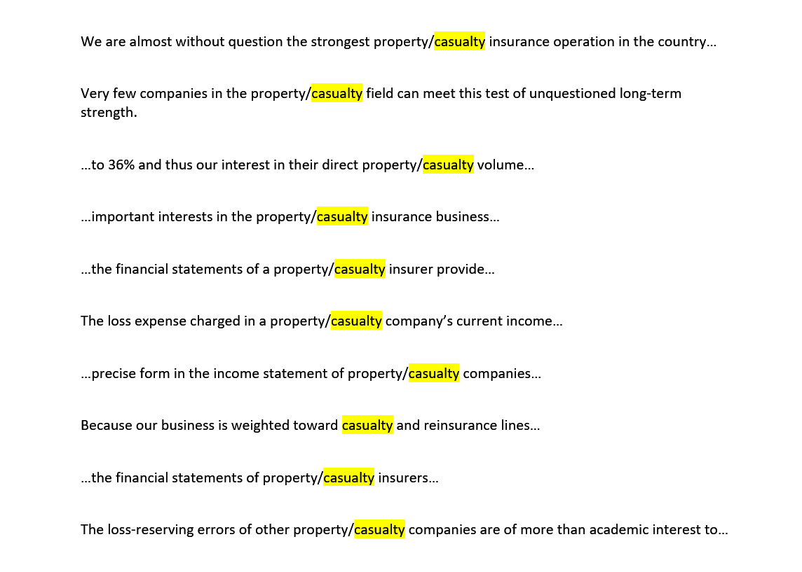 Instances of the word casualty in 1984 letter