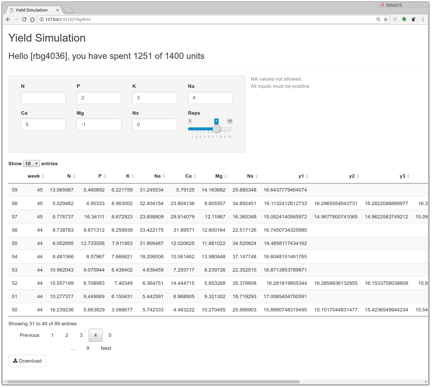 Interactive yield simulation session. Duplicated from Gramacy (2018a).