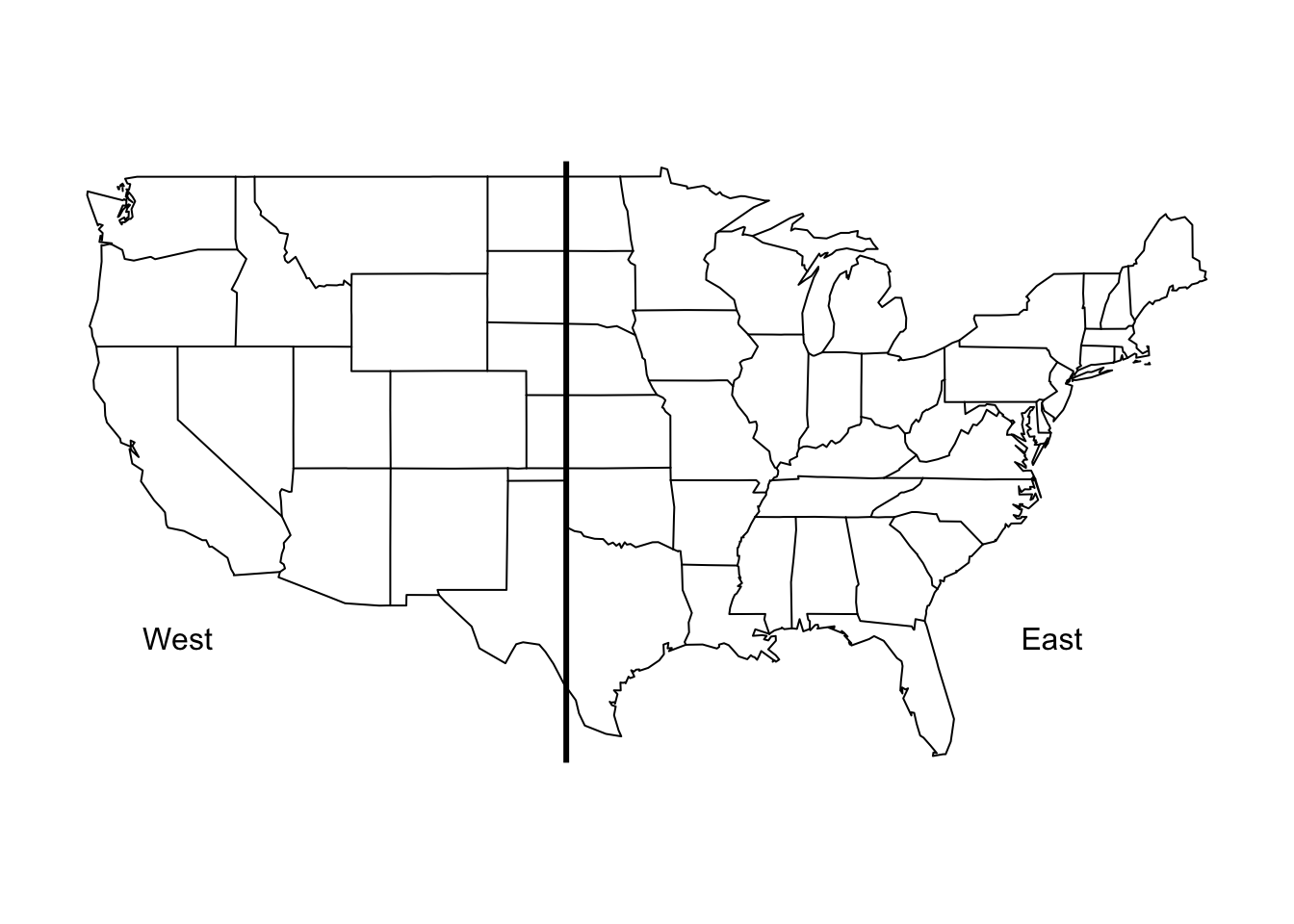 Map of East and West Regions