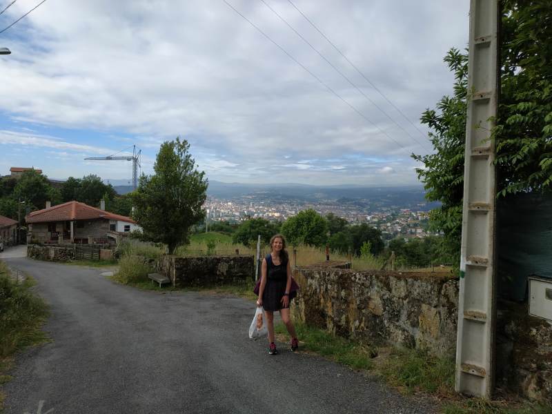 View of Ourense from the top of the first hill: reward for the climb.