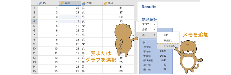 表に注釈を追加